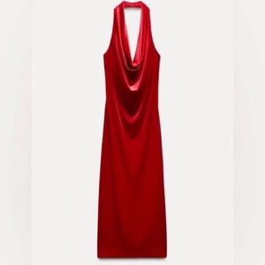 Zara Vibrant Red Backless Dress